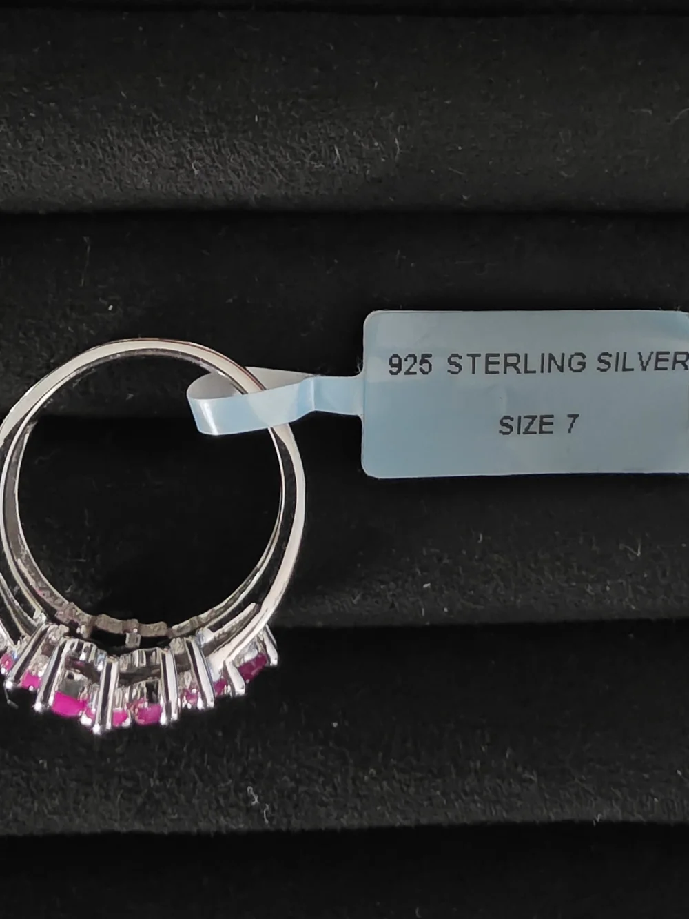 Sterling Silver Genuine Ruby Ring - Size 7